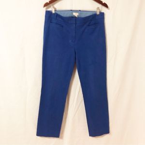 J Crew Stretch Lexie Pant Royal Blue Straight leg  ankle pant Size 10S